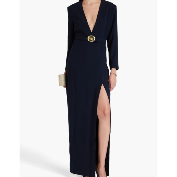 New Nicholas Kalissa Crepe Midnight Blue Gown/Dress 4 US NWOT - Picture 2 of 5